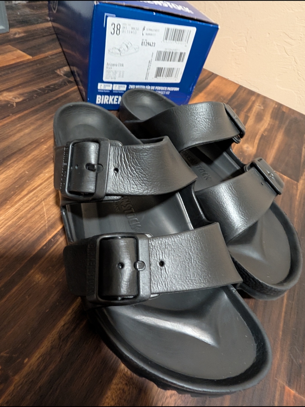 Unisex Birkenstock Arizona EVA Waterproof Sandals Black (Size 38) L-7 M-5 - Picture 5 of 16